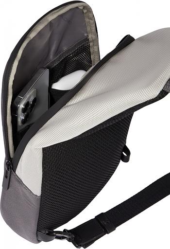 Рюкзак слинг мужской Piquadro Brief2 Special CA4536BR2S/GRN серый/черный нейлон/натур.кожа фото 6