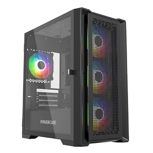 Powercase ByteFlow Micro Black, Tempered Glass, 4х 120mm ARGB fans, ARGB HUB, чёрный, mATX (CAMBFB-A4) фото 1