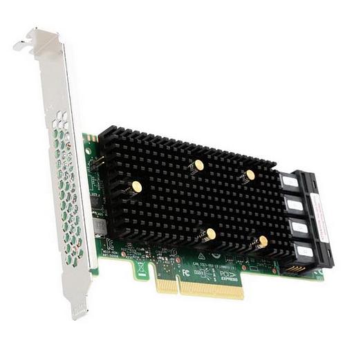 HBA-адаптер Broadcom SAS 9400-16i SGL (05-50008-00 / 03-50008-15012) PCIe 3.1 x8 LP, Tri-Mode SAS/SATA/NVMe 12G HBA, 16port(4*int SFF8643), 3416 IOC фото 1