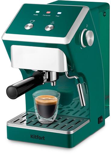 Кофеварка рожковая Kitfort КТ-7283 1050Вт зеленый фото 1