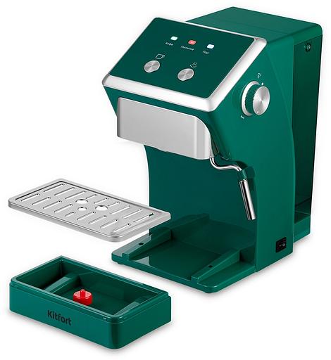 Кофеварка рожковая Kitfort КТ-7283 1050Вт зеленый фото 8