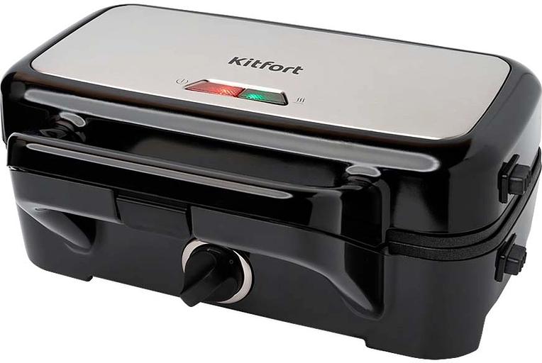 Вафельница Kitfort КТ-1674 1200Вт черный/серебристый фото 4