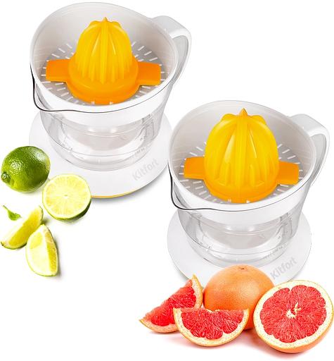 Соковыжималка цитрусовая Kitfort КТ-1148-1 25Вт рез.сок.:700мл. белый/желтый фото 3
