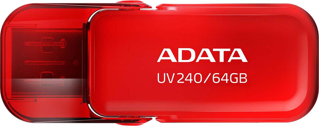 Флеш Диск A-Data 64GB UV240 AUV240-64G-RRD USB2.0 красный фото 1
