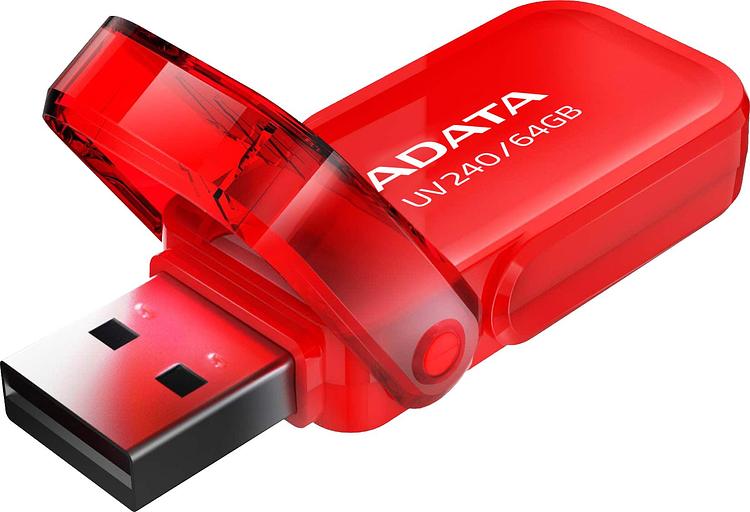 Флеш Диск A-Data 64GB UV240 AUV240-64G-RRD USB2.0 красный фото 2