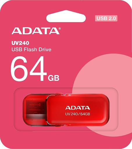 Флеш Диск A-Data 64GB UV240 AUV240-64G-RRD USB2.0 красный фото 3