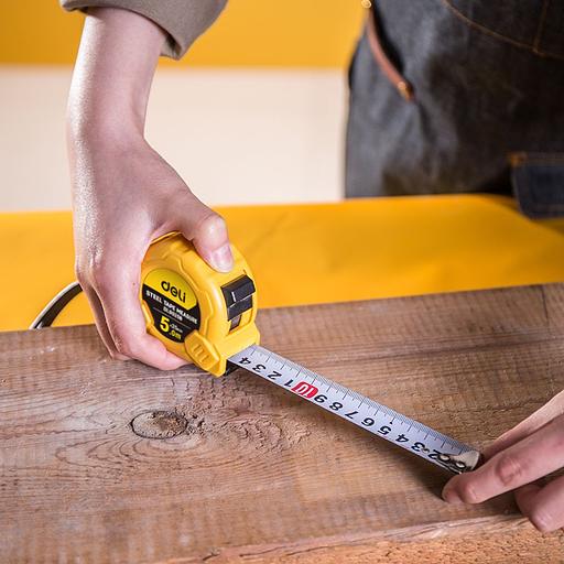 Измерительный и разметочный инструмент Deli Рулетка Deli DL9025B 5м*25мм, метрическая, ударопрочный корпус фото 5