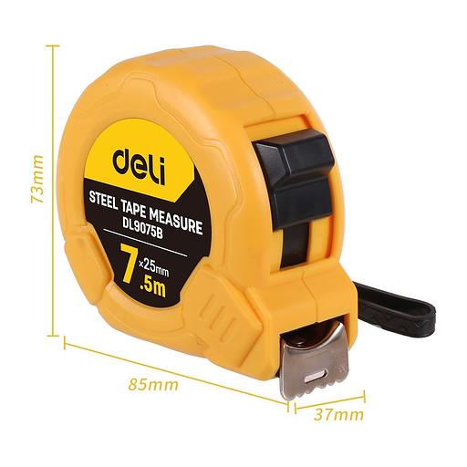 Измерительный и разметочный инструмент Deli Рулетка Deli DL9075B 7,5м*25мм, метрическая, ударопрочный корпус фото 2
