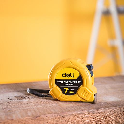 Измерительный и разметочный инструмент Deli Рулетка Deli DL9075B 7,5м*25мм, метрическая, ударопрочный корпус фото 6