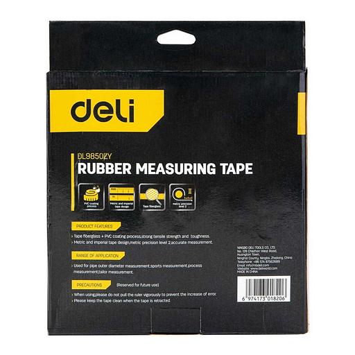 Измерительный и разметочный инструмент Deli Мерная лента Deli DL9850ZY 50м x 14.5мм, ударопрочный корпус, полотно из стекловолокна и ПВХ фото 9