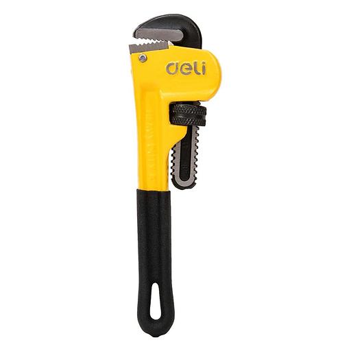 Ключи Deli Трубный ключ Стиллсона Deli DL2508 180мм, максимальное открытие 27мм, Cr-Mo + углеродистая сталь фото 1