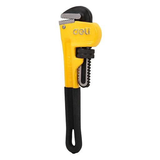 Ключи Deli Трубный ключ Стиллсона Deli DL2508 180мм, максимальное открытие 27мм, Cr-Mo + углеродистая сталь фото 2