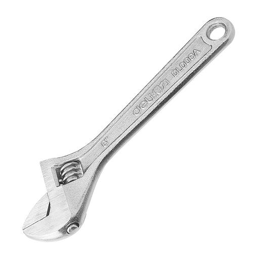 Ключи Deli Разводной ключ Deli DL006A 150мм, диапазон регулировки 0-22мм, инструментальная сталь, хромированная отделка фото 1