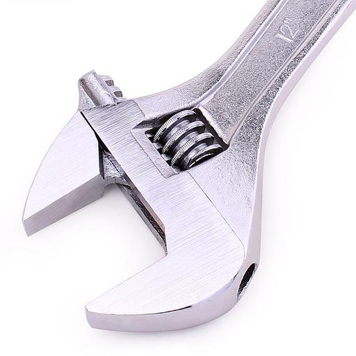 Ключи Deli Разводной ключ Deli DL012A 300мм, диапазон регулировки 0-36мм, инструментальная сталь, хромированная отделка фото 2