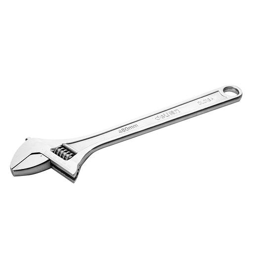 Ключи Deli Разводной ключ Deli DL018A 450мм, диапазон регулировки 0-55мм, инструментальная сталь, хромированная отделка фото 2