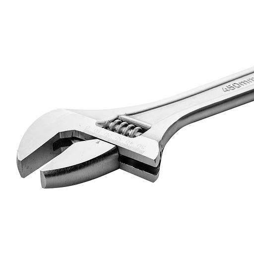 Ключи Deli Разводной ключ Deli DL018A 450мм, диапазон регулировки 0-55мм, инструментальная сталь, хромированная отделка фото 4