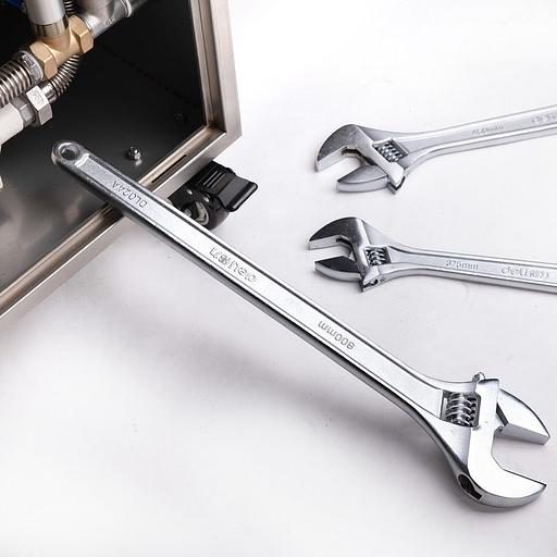 Ключи Deli Разводной ключ Deli DL024A 600мм, диапазон регулировки 0-62мм, инструментальная сталь, хромированная отделка фото 6