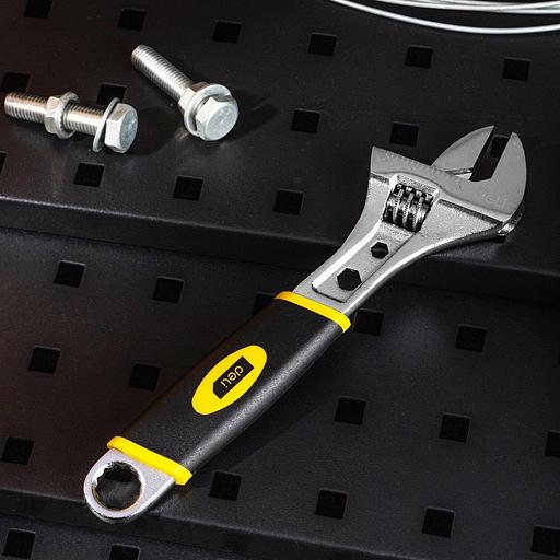 Ключи Deli Разводной ключ Deli DL30108 200мм, обрезиненная ручка, диапазон захвата 0-28мм фото 4