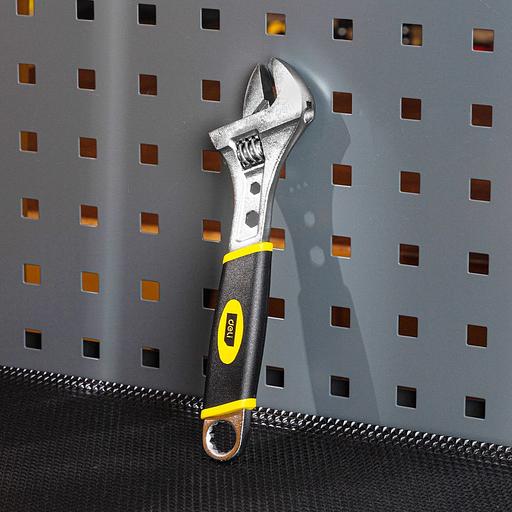 Ключи Deli Разводной ключ Deli DL30108 200мм, обрезиненная ручка, диапазон захвата 0-28мм фото 5