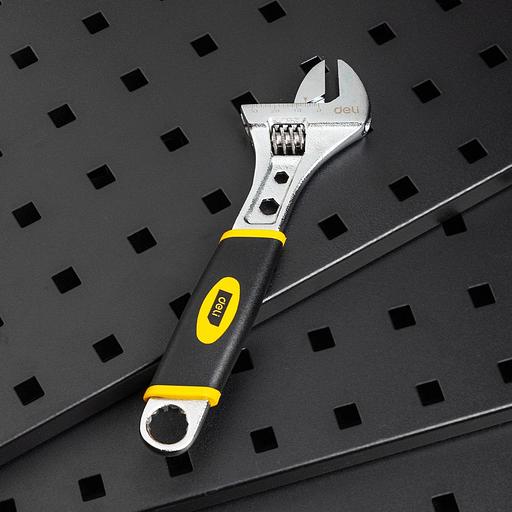 Ключи Deli Разводной ключ Deli DL30108 200мм, обрезиненная ручка, диапазон захвата 0-28мм фото 7