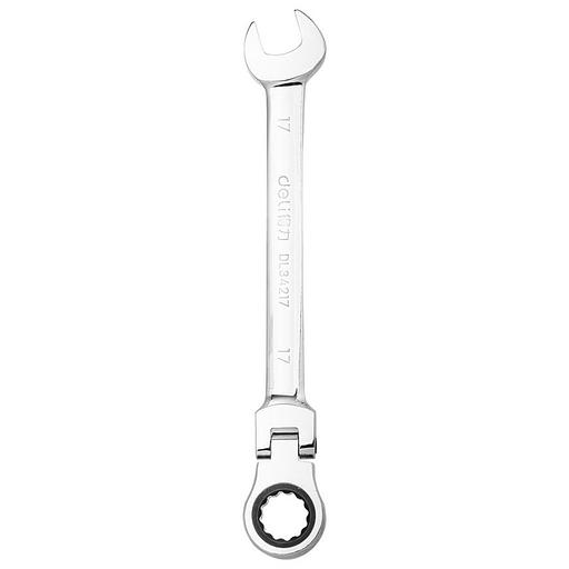 Ключи Deli Набор комбинированных шарнирных ключей с трещоткой 8 шт Deli DL140208T размеры 8,10,12,13,14,15,17,19мм, сталь 40Cr, трещотка 50BV30 72 зуба, пластиковый кейс фото 7