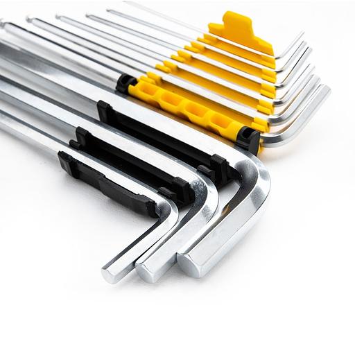 Ключи Deli Набор шестигранных ключей с шаром сверхдлинных Deli DL3090 размер 1,5-10 мм, пластиковый держатель фото 3