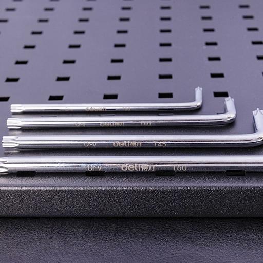 Ключи Deli «Набор шестигранных ключей «TORX" сверхдлинных Deli DL3091 9шт размеры Т10,Т15,Т20,Т25,Т27,Т30,Т40,Т45,Т50, пластиковый держатель фото 9