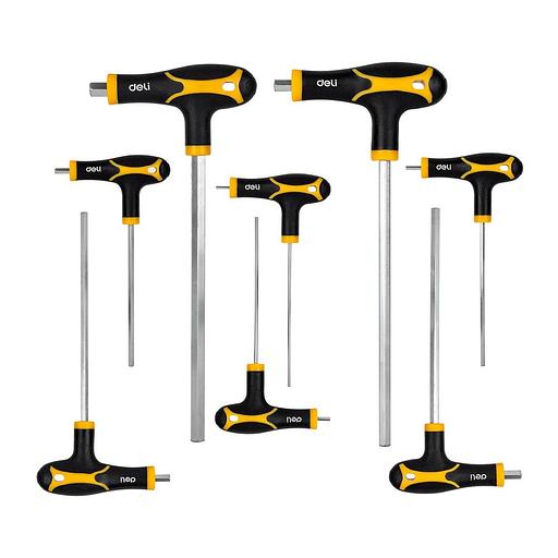 Ключи Deli Набор шестигранных ключей с рукоятью Deli DL233108 8 шт размеры 2x75 мм/2,5x75 мм/3x100 мм/4x100 мм/5x150 мм/6x150 мм/8x200 мм/10x200 мм фото 5