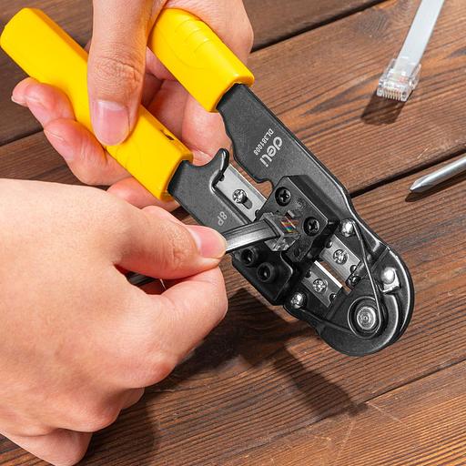 Инструмент обжимной Deli Обжимные клещи RJ45 Deli DL381008 205мм, зачистка проводов, кусачки и обжимной инструмент 3-в-1 фото 6