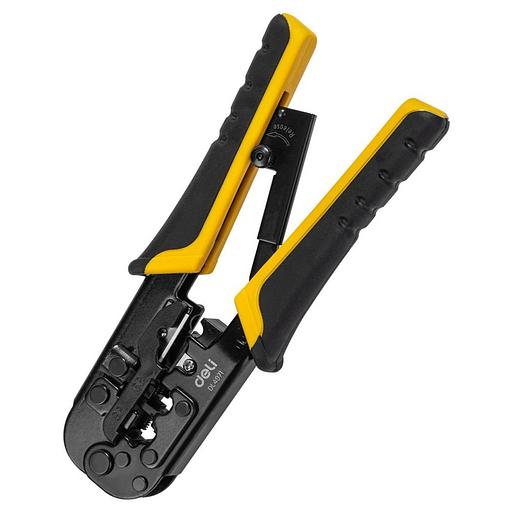 Инструмент обжимной Deli Обжимные клещи с храповым механизмом Deli DL4971 4P,6P,8P 200мм, для витой пары UTP/STP и телефонных кабелей фото 2