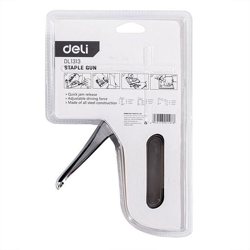 Степлеры, пистолеты, заклепочники Deli Мебельный степлер Deli DL1313 3-в-1. Для скоб 4-14мм D/U/T-типов. 0,6 кг. Полностью стальная конструкция фото 7
