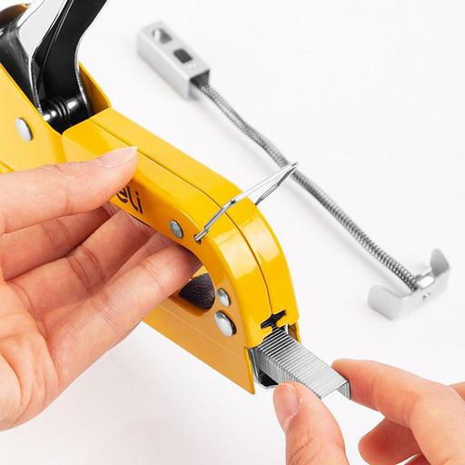 Степлеры, пистолеты, заклепочники Deli Мебельный степлер Deli DL238105 с набором скоб + антистеплер Набор: 2000шт D-тип. 2000шт Т-тип. 2000шт U-тип, 1шт скобоудалитель. фото 3