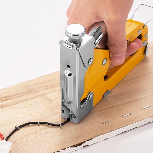 Степлеры, пистолеты, заклепочники Deli Мебельный степлер Deli DL238105 с набором скоб + антистеплер Набор: 2000шт D-тип. 2000шт Т-тип. 2000шт U-тип, 1шт скобоудалитель. фото 9