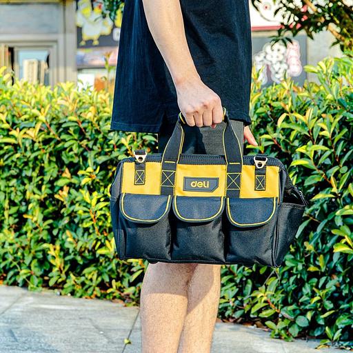 Ящики, сумки для инструментов Deli Сумка для инструментов Deli DL430116 360 x 180 x 250мм, 14 карманов, плечевой ремень, ткань Оксфорд фото 10