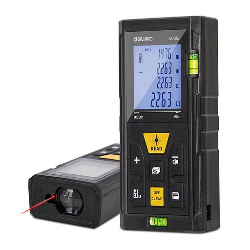 Измерительный и разметочный инструмент Deli Лазерный дальномер Deli DL4169 Диапазон измерения 0,05;60м, точность измерения ±3мм фото 1