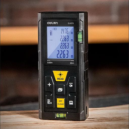 Измерительный и разметочный инструмент Deli Лазерный дальномер Deli DL4170 Диапазон измерения 0,05;80м, точность измерения ±3мм фото 2