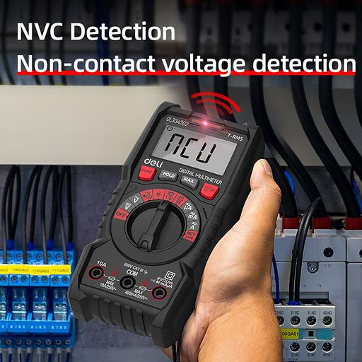 Измерительный и разметочный инструмент Deli Многофункциональный цифровой мультиметр Deli DL334302 напряж. 0,2-600В, AC/DC, ЖК-дисплей фото 6