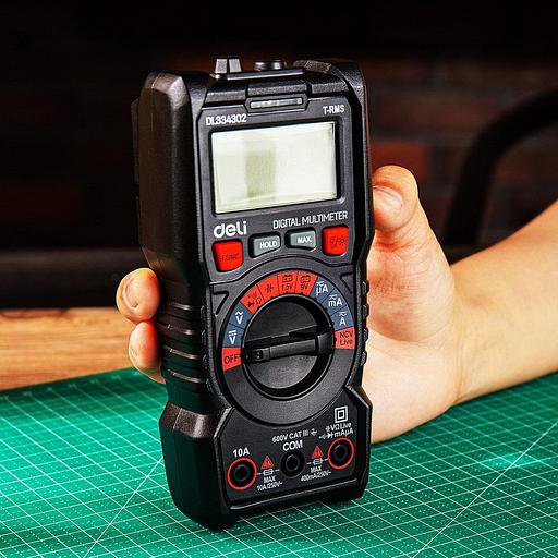 Измерительный и разметочный инструмент Deli Многофункциональный цифровой мультиметр Deli DL334302 напряж. 0,2-600В, AC/DC, ЖК-дисплей фото 7