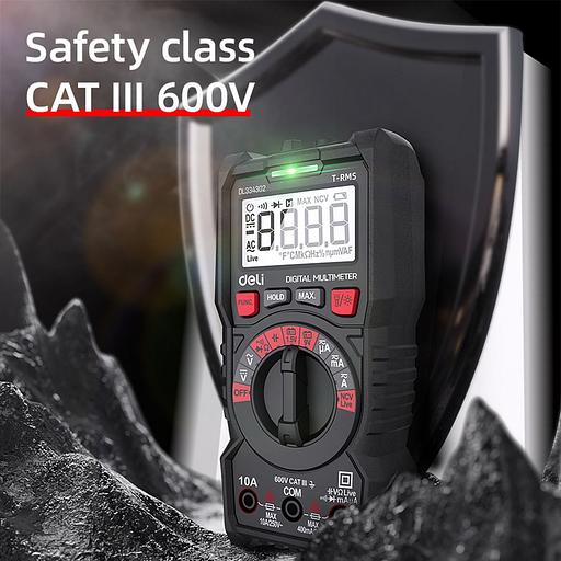 Измерительный и разметочный инструмент Deli Многофункциональный цифровой мультиметр Deli DL334302 напряж. 0,2-600В, AC/DC, ЖК-дисплей фото 9