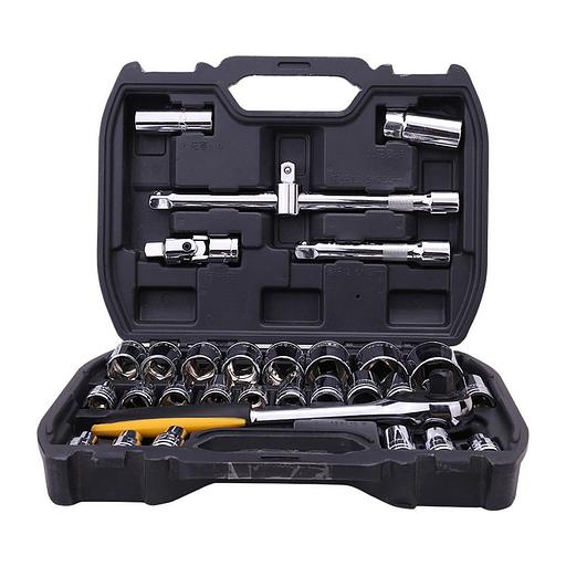 Ключи Deli Набор торцевых головок и ключей 32 шт Deli DL1032 1/2" Муфты из стали 50BV30, пластиковый кейс фото 1