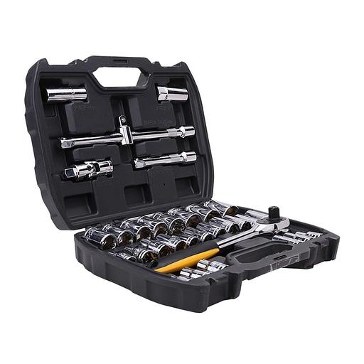 Ключи Deli Набор торцевых головок и ключей 32 шт Deli DL1032 1/2" Муфты из стали 50BV30, пластиковый кейс фото 2