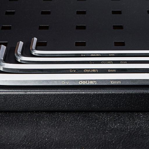 Ключи Deli Набор шестигранных ключей сверхдлинных Deli DL3089 9шт размер 1,5-10 мм, сталь Cr-V, пластиковый держатель фото 5