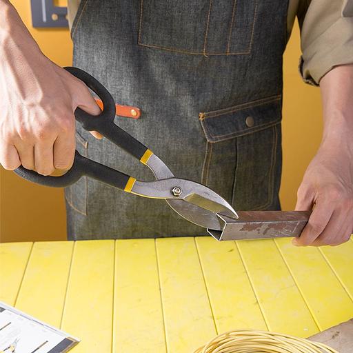 Режущий инструмент (пилы, ножовки, ножи, ножницы) Deli Ножницы по металлу прямые Deli DL25910 270мм, высокоуглеродистая сталь 55, для резки холоднокатаного листа толщиной до 0,9 мм и листа из нержавеющей стали толщиной до 0,6 мм фото 4