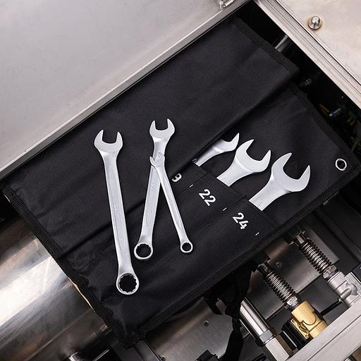 Ключи Deli Набор комбинированных гаечных ключей 14 шт Deli DL130014A (размеры 6,7,8,9,10,11,12,13,14,15,17,19,22,24 мм, матовая хромированная поверхность, чехол из ткани Оксфорд) фото 6