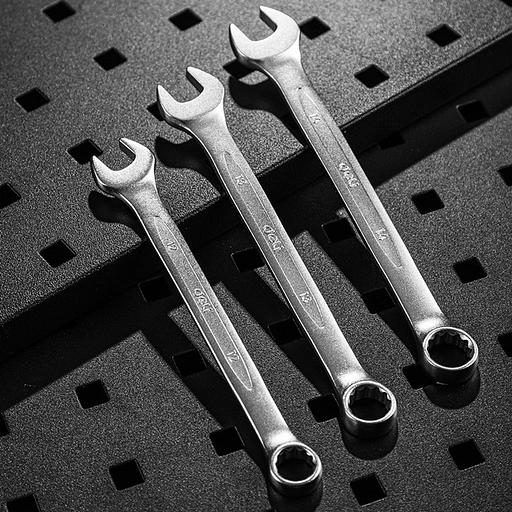 Ключи Deli Набор комбинированных гаечных ключей 14 шт Deli DL130014A (размеры 6,7,8,9,10,11,12,13,14,15,17,19,22,24 мм, матовая хромированная поверхность, чехол из ткани Оксфорд) фото 7