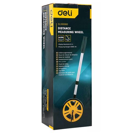 Измерительный и разметочный инструмент Deli Измерительное колесо с механическим счетчиком (курвиметр) Deli DL330060 диаметр 150мм, точность± 0,5%, значение деления 0,1 мм, двухступенчатая алюминиевая масштабируемая рукоятка фото 3