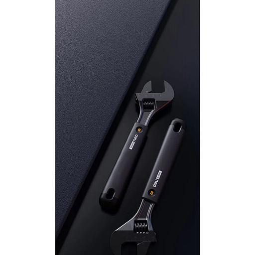 Ключи Deli Разводной ключ «Home Series Black" Deli HT1508 200мм, эксклюзивный дизайн, рукоятка из высококачественного софттач пластика фото 4