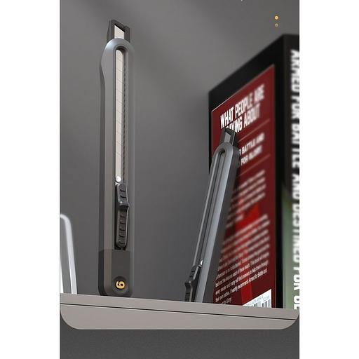 Нож Deli Технический нож "Home Series Black" Deli HT4009 ширина лезвия 9мм, эксклюзивный дизайн, корпус из высококачественного софттач пластика фото 4