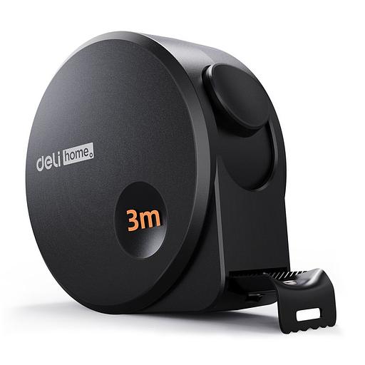 Измерительный и разметочный инструмент Рулетка Deli Home Series BlackHT8316 3м х 16мм, эксклюзивный дизайн, корпус - высококачественный софттач пластик фото 1