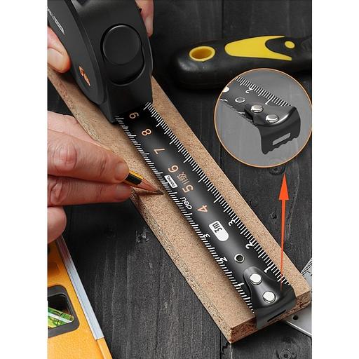 Измерительный и разметочный инструмент Рулетка Deli Home Series BlackHT8316 3м х 16мм, эксклюзивный дизайн, корпус - высококачественный софттач пластик фото 3